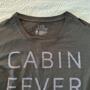 L.O.L. VINTAGE NWOT Cabin Fever Long Sleeve Gray Grey XL Novelty T-Shirt
